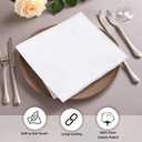 White Cloth Napkins 100% Cotton 10x10 inches Set of 30 Reusable Soft Washable Dinner Napkins for Weddings Parties Everyday Use Premium Linen Table Napkins