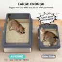 AIPERRO Stainless Steel Litter Box Extra Large for Big Cats and Multi-Cats | Jumbo Extra Large Metal Cat Box with High Sided Lid, Anti-Urine Leakage, Non-Stick,Include Litter Scoop