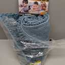 Yimobra Long Bathroom Rugs Non Slip Washable 44x24 Inch - Ultra Soft Absorbent Chenille Bath Mat, Quick Dry Shaggy Floor Carpet for Tub Shower, Teal Blue Home Decor Accessories