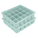 Baby Food Storage Silicone Cubes with Clip-On Lid Freezer Tray Baby Food Soups Purees Ice Safe Design Made in Korea (20cubes 0.8oz, Ocean Blue Set of 2)