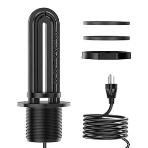 Tiflev Utility De-Icer Submergible Cast Aluminum Water Tank Heater Compatible with All 1-1/ 2" Threads Rubbermaid Stock Tanks (1500W)