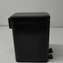 Step Pedal Small Bathroom Trash Can With Lid,6 Liter / 1.6 Gallon Stainless Steel Bathroom Garbage Can,Mini Rectangle Trashcans for Bedroom,Toilet,Living Room and Office Covered Waste Basket,Black