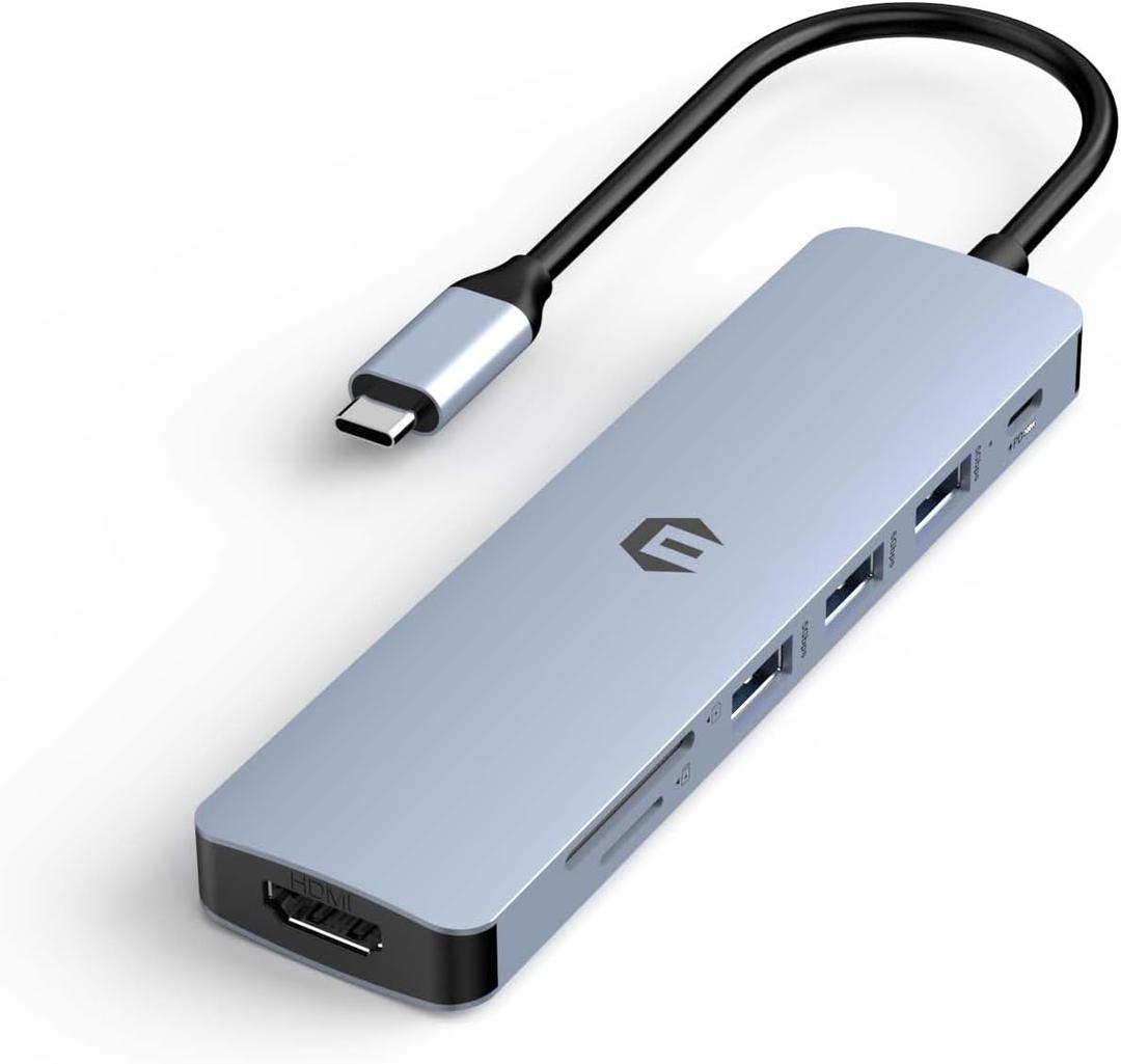 USB C Hub, TOTU 7 in 1 USB C Multiport Adapter, HDMI Hub with 4K HDMI, 100W PD, 3 USB 3.0, SD/TF Reader