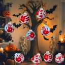 3 Pack 9 Inch Inflatable Horror Halloween Decorations Outdoor, Bloody Scream Large Horror Halloween Balls, Zombie Ornaments Decor or Front Door Yard, Haunted House Gate Party