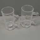 Rerii 18oz Plastic Beer Mugs with Handles Set of 2, Reusable Clear Beer Stein, Plastic Beer Glasses Drinking Cups for Home Hotel Bar Party Wedding & Costume