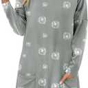 KISSMODA Womens Casual Tunic Tops for Leggings Long Sleeve Fall Shirts with Pockets (Gray, L)