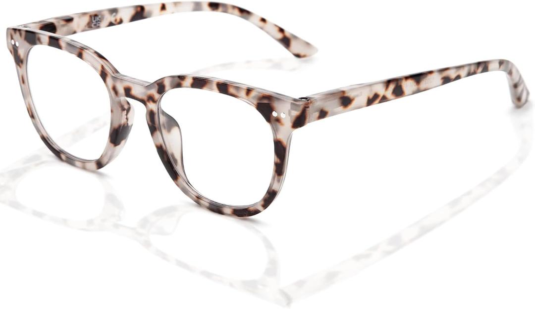 LianSan Reading Glasses for Women - Stylish Blue Light Blocking Computer Readers with Spring Hinge(Leopard,2.25x)