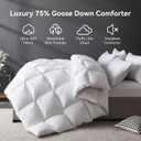 L LOVSOUL Organic 75% Goose Down Fiber Comforter King Size,850+FP,1200TC,Extra Fluffy,Hotel-Luxury Ultra Soft All Season White Duvet Insert with 8 Corner Tabs