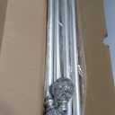 Curtain Rods 32 to 58 Inches (2.6-4.8ft), Antique Silver Single Curtain Rod for Windows, 7/8 Inch Decorative Drapery Rod with Round Clear  Finials