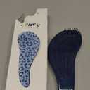 Crave Naturals Glide Thru Detangler Brush - Curly Hair Brush for Women and Kids - Wet and Dry Comb for Adults - Soft Flexible Bristles for Gentle Use - Styling Tool for Curls - Blue Cheetah (1 Pack (Regular))