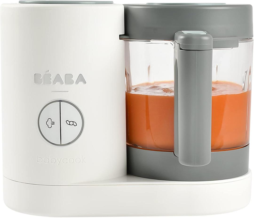 BEABA Babycook Neo Baby Food Maker | Non-Toxic Glass & Stainless Steel | Trusted by Celebrity Moms | Sustainable Baby Food Processor | Global Leader| 34 Servings in 20 Mins (Cloud)