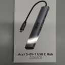 Acer 5 in 1 USB C Hub with 4K HDMI, 100W Power Delivery, 3 USB A Data Ports, USB C to HDMI Multiport Adapter for Laptop, PC, Tablet, MacBook Air, iPad Air, iMac, iPhone 15/16 Pro/Pro Max