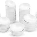 UIBFCWN 60 Pack Soy Sauce Dish 3inch Ceramic Dipping Bowls Bulk, 1.2 Oz White Dipping Sauce Bowls/Dishes, Small Dipping Sauce Cups for Sushi Ketchup Olive Oil Appetizer