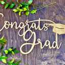 Congrats Grad Sign for Backdrop, Wooden Congrats Graduation Sign Class of 2026 Grad Party Sign Photo Prop Graduation Party Decor