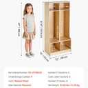 VEVOR 2-Section Coat Locker with Bench, Kids Lockers with 4 Hooks & Non-Slip Mat, Classroom Cubbies for Daycare, Home, Kindergarten- Natural, 22 X 13 X 47.8 Inches
