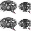 WB31T10010(6") and WB31T10011(8") Replacement Drip Pans/Stove Burner Drip Pan and Electric Stove Burner Replacement MP15YA(6") MP21YA(8") Compatible for Frigi-daire Ken-more Range Oven Stove-by MIFLUS (Silver)