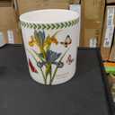 Floral Kitchen Utensil Holder, 7.1 Inch Large Ceramic Crock, Sunflower Pattern, White Kitchen Counter Organizer (iris)