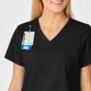 WonderWink WonderWORK Womens Shaped V-Neck Scrub Top Teal Blue, Medium (Blue, M)