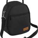 Joymee Lunch Box Insulated Lunch Bag Women Men Reusable Cooler Bag Adult Cute Lunch Tote Bags with Front Zipper Pocket,Adjustable Shoulder Strap for Work Office Picnic Travel, Black