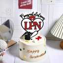 2 x Congratulations LPN Cake Topper, Congrats Licensed Practical Nurse Grad, 2025 Nursing School College Graduation Party Decorations Supplies, (Mix Nurse, LPN)