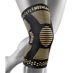 NEENCA Copper Knee Braces for Knee Pain Relief - 2 Pack Knee Sleeves Set, Knee Compression Sleeves with Copper Ions Infused Fiber for Sports, Workout, Arthritis, Meniscus Tear- FSA/HSA Eligible (Medium)