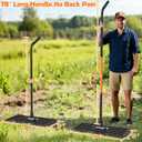 COZEER 30" x 10" Lawn Leveling Rake, Heavy Duty Stainless Steel Leveler Tool with 78" Adjustable Handle, Garden Yard Lawn Care for Garden, Golf Course, Farm and Pasture