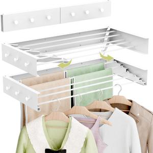Foldable Wall-Mounted Clothes Drying Rack, 31.5 Inches, Holds up to 60 lbs, 31.5'' Long