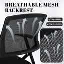 AceOrbit 2 Pcs Foldable Office Chair with PU Wheels Lumbar Support, Armrest, Thick Breathable Mesh Seat Chair for Office Meeting, Conference, Training Room, Black, 18.5 in x 18.5 in x 35.43 in