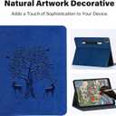 HFcoupe for M4 iPad Pro 13 inch Case 2024, Book Style iPad Pro 7th Generation Cover with Elastic Pencil Holder, Magnetic Closure, Auto Wake/Sleep Embossed Protective Folio for iPad pro 13", Navy