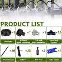 65.6FT/20M Drip Irrigation System, 360° Bendable Irrigation System for Garden, Garden Watering System with Quick Connector and Adjustable Nozzles, Drip Irrigation Kit for Greenhouse, Yard, Plants