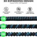 Expandable Garden Hose 50FT-Expanding Water Hose with Thumb-Controlled 10 Spray Nozzles&3750D Outer Fabric, Durable Collapsible Latex Core, Ultra Lightweight & Flexible
