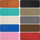 Dunzy 27 Pcs Blank Leatherette Hat Patch with Adhesive Rectangle Leather Hat Patches Rustic Faux Iron on for Fabric Repair Custom Sewing Laser Engraving DIY Crafts(Bright Colors,3.5 x 2.5 Inch)