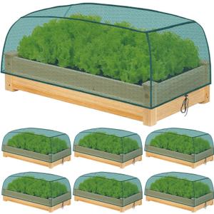 Qualirey 6 Pack Garden Netting for Raised Beds, 59" x 28" x 18" Mesh Plant Covers with Drawstring for Garden Protection, Bird Netting Barrier Screen for Protecting Vegetables Fruits Flowers Crops