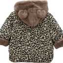 WEONEDREAM Toddler Baby Boys Girls Winter Fleece Jacket Unisex Little Kids Warm Hooded Outwear Coat 1-5T (2T, Leopard)