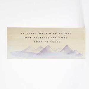 John Muir Quote Wall Art In Every Walk With Nature One Receives Far More Than He Seeks Poster Watercolor Art Print Canvas Wall Art For Home Office Framed Ready to Hang 