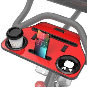 Desk Attachment for Peloton Bike+ (NOT Bike) Tray Holder for Phone, Cup, Tablet, Ergonomic Platform Tray Accessories for Peloton Spin Bikes(red)