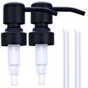 AUNRGO Black Soap Dispenser Pump Replacement - Matte 304 Stainless Steel Hand Soap and Lotion Dispenser Pumps Replacement for Regular Glass Mouth Bottles, Standard 28/400 Neck Size