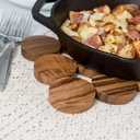 Lipper International Acacia Wood Dotted Trivet for Pots, Pans, and Hot Dishes, 8" x 8" x 1/2"