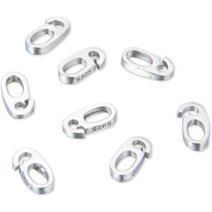 10pcs Adabele Authentic 925 Sterling Silver Pendant Clasp Split Hidden Loop Bail Clip 7.6mm (0.3 Inch) Small Tiny Strong Tarnish Resistant for DIY Craft Jewelry Making SS231-3 (White Gold/Rhodium Plated Sterling Silver)