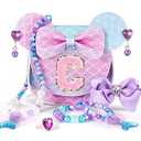 OneCocoa Toddler Purse Gifts for Girls, Little Girl Gifts Princess Dress Up Jewelry Mermaid Toys Mini Mouse Ears Birthday Gifts for Girls 3 4 5 6 7 8 Year old (C, Mermaid Purple)