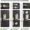 Veise Fingerprint Lock with Handle - APP Control, Smart Keypad Door Lock, Keyless Entry for Front Door, Electronic Digital Knob, Remote Grant, Satin Nickel, VE019