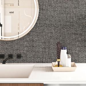 ReWallpaper Dark Gray Peel and Stick Wallpaper Modern Grasscloth Wallpaper for Bathroom Walls Bedroom 17.5in10ft Waterproof Self Adhesive Grey Faux Fabric Removable Contact Paper Renters Friendly