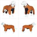 Winter Waterproof Dog Snowsuit Full Body Outdoor Jacket with Leash Ring, Fleece Lining, Windproof Reflective 4-Leg Dog Coat for Small to Large Dogs Mustard Yellow 4XL