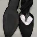 Coutgo Womens Low Kitten Heel Dress Shoes Pointed Toe Slip on Ankle Strap Cutout Elegant Party Wedding Pumps 8