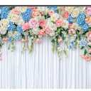 10x8ft Flower Wall Backdrop Photograph Spring Floral Wedding Birthday Baby Shower Tea Party Background Kids Girls Princess Portrait Mothers Day Cake Table Decorations Banner Photo Studio Props