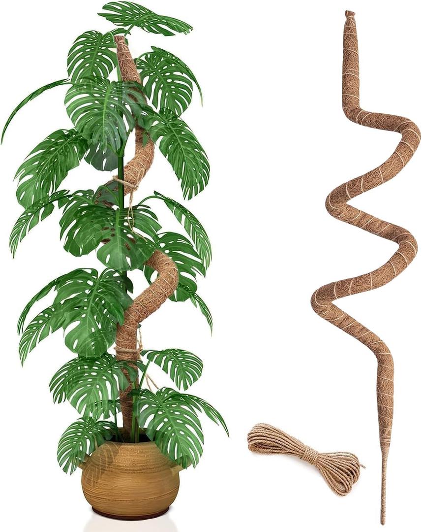 60 Inch Moss Pole, Bendable Moss Pole for Plants Monstera, Tall Moss Poles for Climbing Plants Indoor, Large Moss Pole Support, Garden Trellis Stick Stakes for Plants