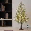 Hairui Lighted Christmas Norfolk Pine Tree 180 LED Fairy Lights 4FT Plug in, Faux Pine Tree Lights for Indoor Outdoor Home Holiday Decoration (3ft 11in)