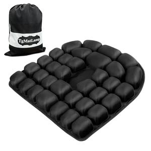 TgMatLamp Travel Seat Cushion, Comfortable 3D Inflatable Seat Cushion for Hemorrhoid and Tailbone Pain Relief, Optimal Support for Long Sitting in Car, Air Travel, Office Chairs Etc (Black, 16" x18")