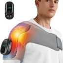 Cordless Shoulder Heating Pad with Massage for Shoulder Pain Detachable Controller Heated Shoulder Massage Heating Pad for Shoulder with 6 Heats 3 Vibrations