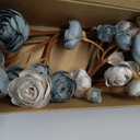 Floroom Ranunculus Artificial Flowers 18 Pcs Dusty Blue Faux Silk Mini Ranunculus Bulk Fake Wedding Filler Flowers for DIY Bouquets, Centerpieces, Bridal Shower Decorations & Arrangements
